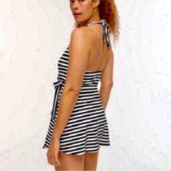 J. Crew Navy and White Striped One Piece Swimdress - Picture 4 of 6